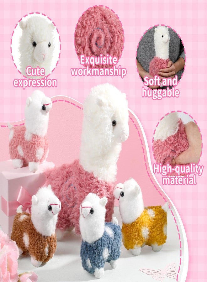 سيفانير دمية لاما محشوة من سيفانر مع 4 دمى لاما صغيرة، مجموعة ألبكة قطيفة لطيفة، وسادة ألبكة ناعمة كاواي للأطفال والفتيات، هدية مثالية لأعياد الميلاد وعيد الحب والتبرعات الخيرية وديكور المنزل (لون وردي) - Image 3